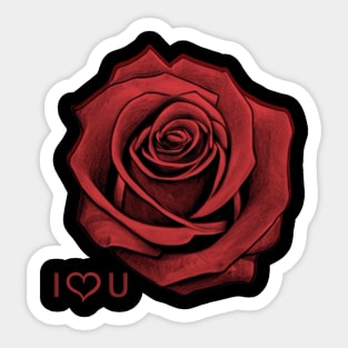 "I <3 U" Valentines Day Design Sticker